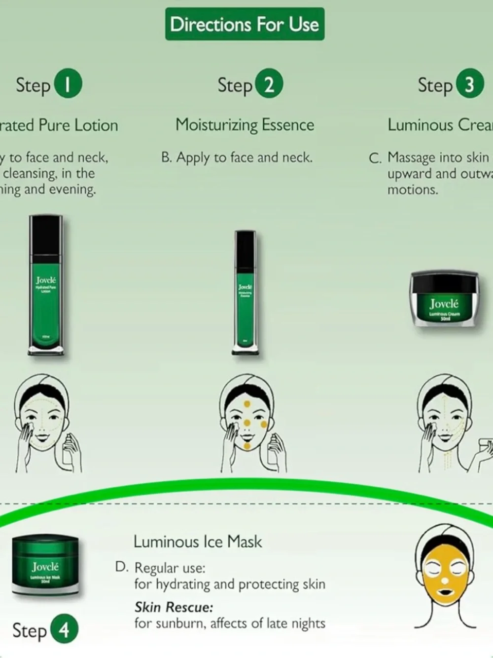 Luminous Ice Facial Mask 50mL Hydrating Gel Centella Ginseng EXP‎ 7/27